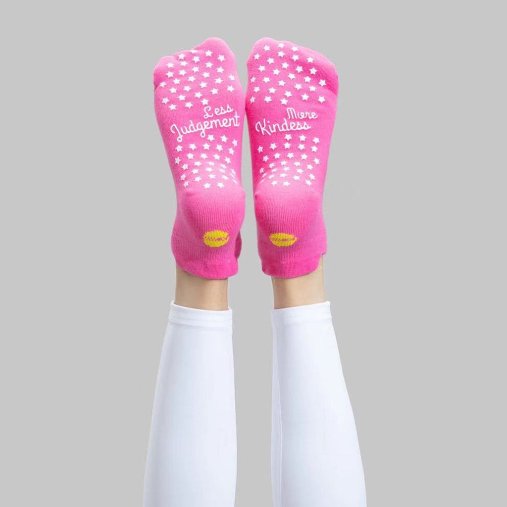 Optional title display More Kindness Less Judgement – Ankle Grip Socks