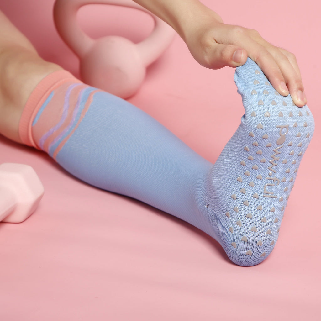 Optional title display Violet Sky – Knee High Compression Grip Socks