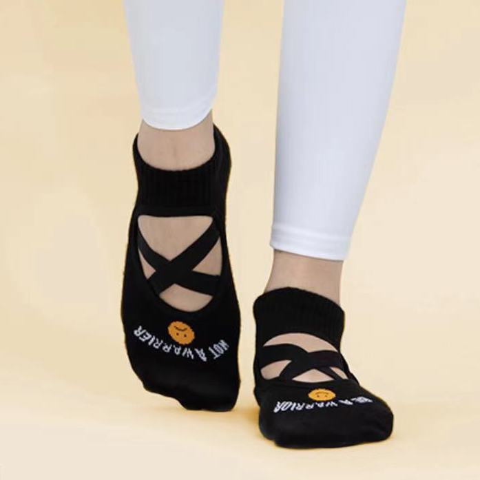 Optional title display Be a Warrior Not a Worrier – Ankle Grip Socks